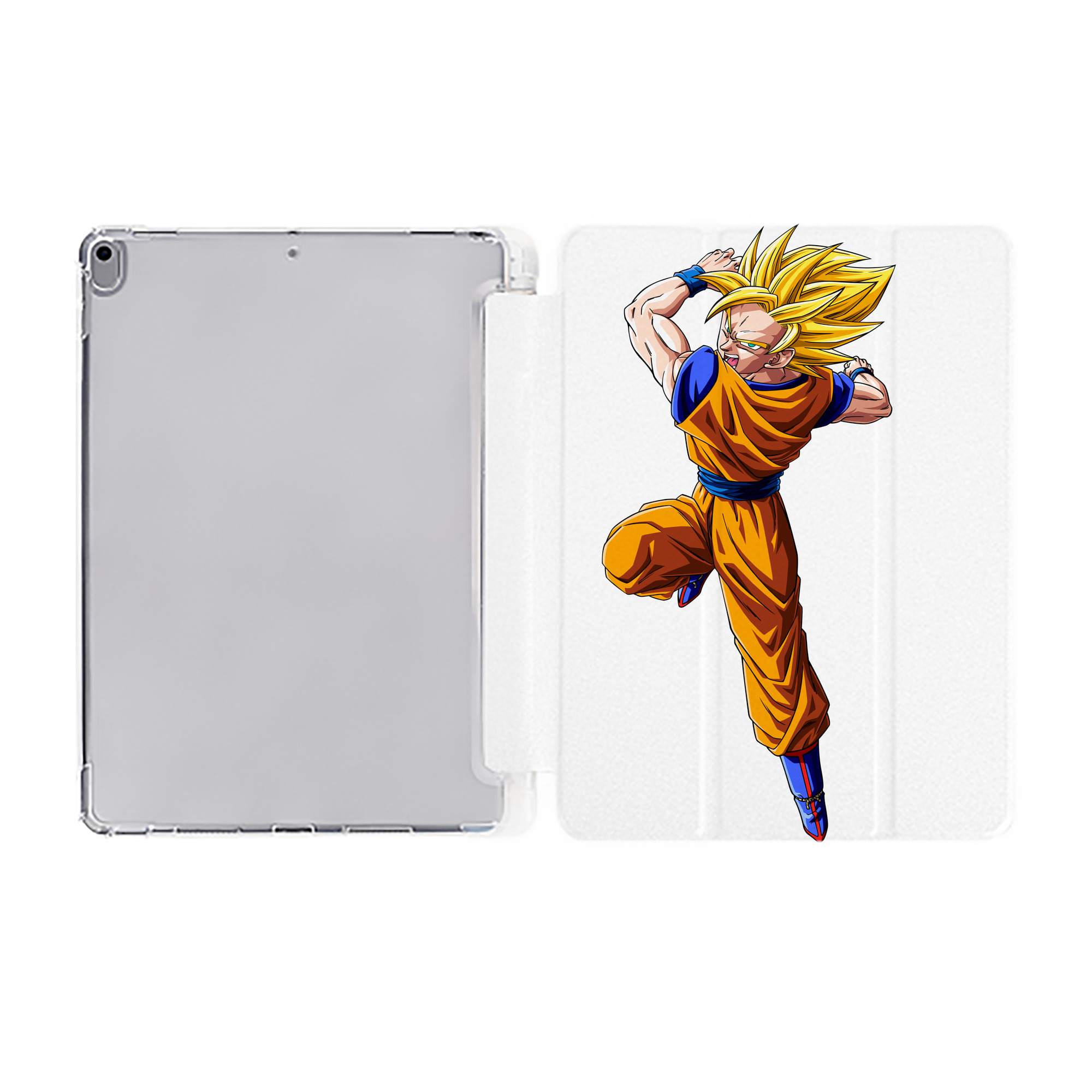 （画像用） ドラゴンボール 孫悟空（そん ごくう）Son Goku カカロット DRAGON BALL Kakarotto IPad ケース ペン収納付き 三つ折りスタンド PUレザー×シリコン 対応機種9.5/10.5/10.9インチ